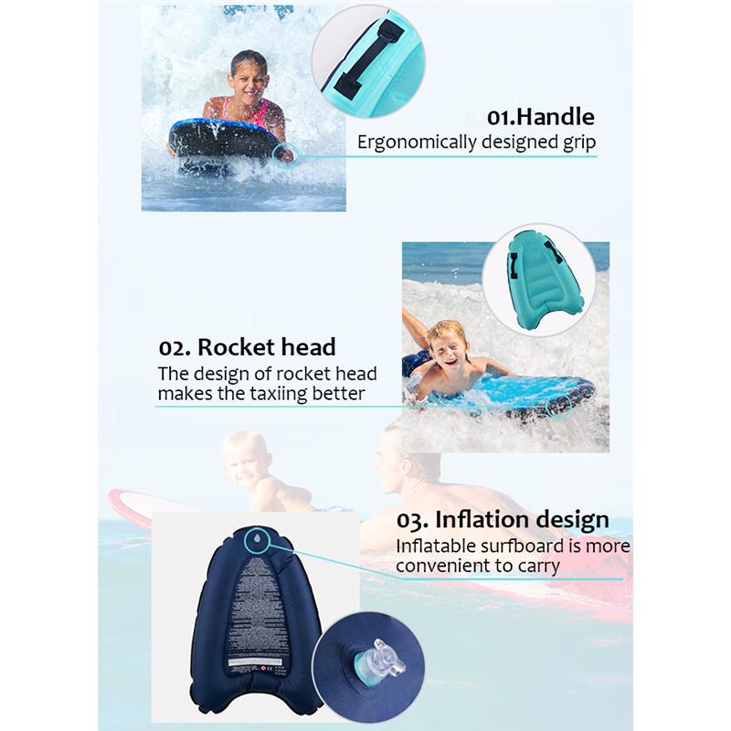 Inflatable Handle Pool Rafts Plate Children Swimming Floating Bed Surfboard Bathing Toys Swimming Accessories