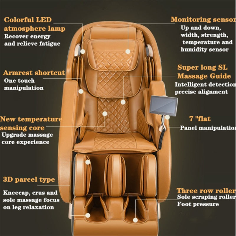 Intelligent full-automatic luxury massage chair multifunctional curved guide 3D movement household electric sofa