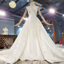 Load image into Gallery viewer, Ivory Detachable Train Mermaid High-end Wedding Gowns 2020 Sleeveless Beading Satin Bridal Gowns HX0314 Custom Made