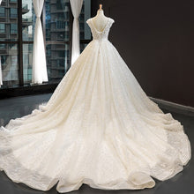 Load image into Gallery viewer, J66904 jancember women wedding dress 2019 with train ruffles sequined lace up pleat wedding dress ball gown платье на свадьбу