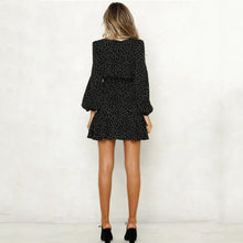 Load image into Gallery viewer, JAYCOSIN Party Vintage Women Dress Long Sleeve Female Sexy V-Neck Autumn 2019 Winter Dress Elegant Dot Print Dresses Vestidos