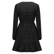 Load image into Gallery viewer, JAYCOSIN Party Vintage Women Dress Long Sleeve Female Sexy V-Neck Autumn 2019 Winter Dress Elegant Dot Print Dresses Vestidos