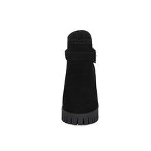 Load image into Gallery viewer, JK Flock Women's Winter Boots Round Toe Footwear Platform Female Boot Casual Girl High Heel Shoes Ankle Boots