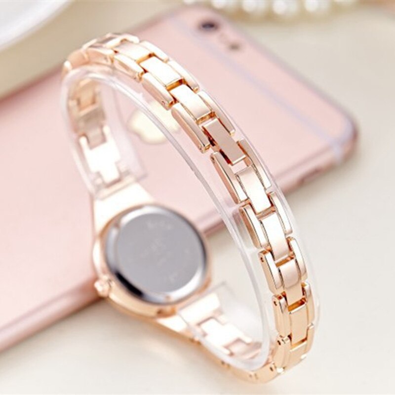 JW Rose Gold Quartz Watch Women Clock Luxury Brand Stainless steel Bracelet watches Ladies Dress Crystal Wristwatches relogio