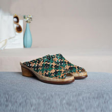 Load image into Gallery viewer, Johnature 2021 New Summer Slippers Women Shoes Genuine Leather Mixed Colors Peep Toe Retro Handmade Weave Slides Ladies Slippers