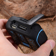 Load image into Gallery viewer, KUH Rugged Outdoor Mobile Phone Long Standby Power Bank Vibration Bluetooth Dual Flashlight Shockproof 15800mAh Loud Speaker