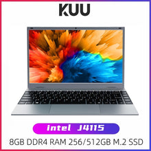 Charger l'image dans la galerie, KUU XBOOK 14.1 Inch 8GB DDR4 RAM 128G 256G SSD Windows 10 Included Laptop Intel J4115 Quad Core Keyboard Student Notebook
