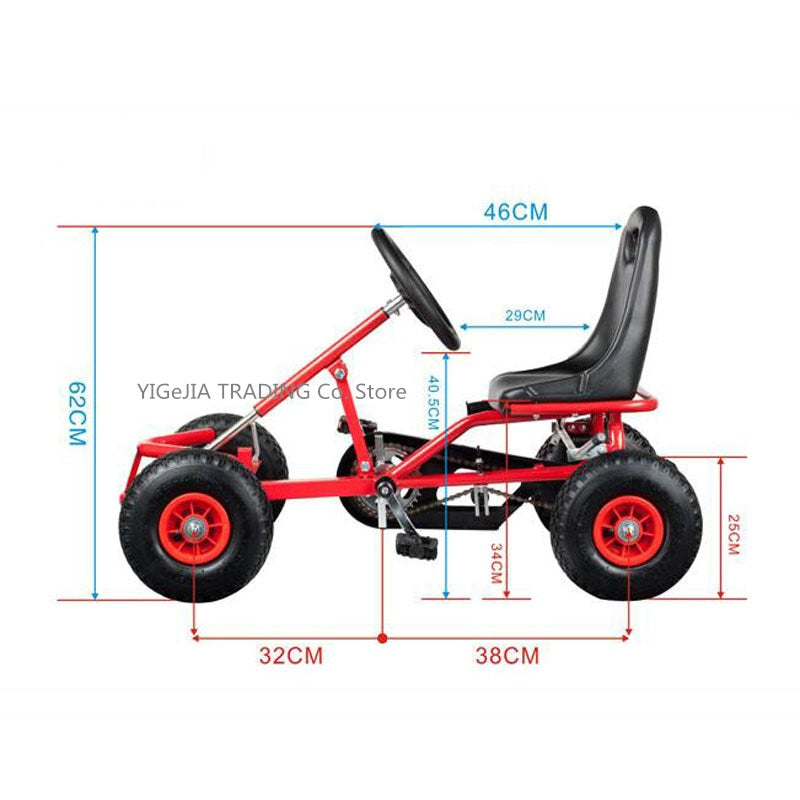 Kids Pedal Go Kart Ride On Rubber Wheels Sports Racing Toy Trike Car RICCO