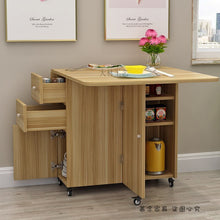 将图片加载到图库查看器,Kitchen Island Table Container House Moveable Cabinet Countertop Multifunctional Wooden Storage Cabinets with Drawers Slide