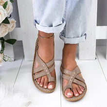 Charger l'image dans la galerie, Ladies Gladiator Sandals Fashion Roman Slope Heel Comfortable Slippers Low Heel Beach Shoes Casual Slippers Sandalia 2021