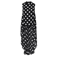 Load image into Gallery viewer, Ladies Harajuku Summer High Low Chiffon Polka Dots Blouse Short Sleeve Shirt Women Blouse Fashion Shirts Woman Tee Tops Casual Female shirt