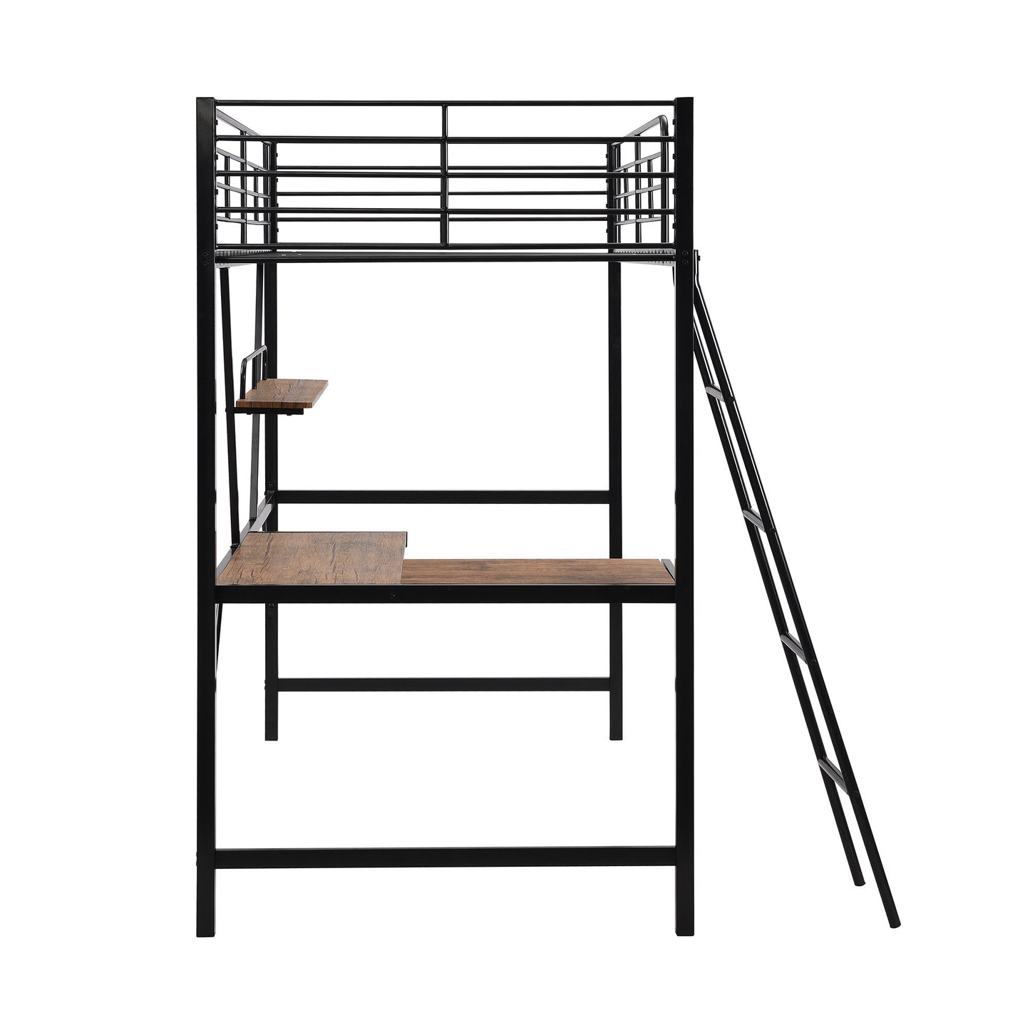 Loft Bed with L-shaped Desk,Shelf,Stairs,Slide.Mental Frame Assembled Twin Size Bed with Storage Space Living Room Furniture