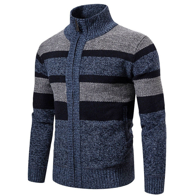 Long Jumper Winter Sleeve Sweater Zipper Coat Men Knitted Turtleneck Cardigan Men abrigo hombre Christmas Sweater Outcoat 2021