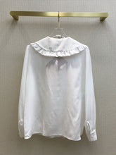 将图片加载到图库查看器,Luxury Brand Blouse Women 2021 Early Spring New Elegant Commuter Versatile Peter Pan Collar Silk Shirt Solid Long Sleeve Shirts