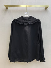 将图片加载到图库查看器,Luxury Brand Blouse Women 2021 Early Spring New Elegant Commuter Versatile Peter Pan Collar Silk Shirt Solid Long Sleeve Shirts