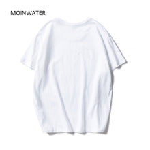 將圖片載入圖庫檢視器 MOINWATER New Women Black White Tshirts Lady Solid Cotton Tees Short Sleeve T shirts Female Summer Tops for Woman  MT1901