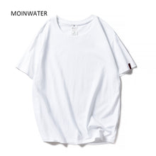 將圖片載入圖庫檢視器 MOINWATER New Women Black White Tshirts Lady Solid Cotton Tees Short Sleeve T shirts Female Summer Tops for Woman  MT1901