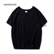 將圖片載入圖庫檢視器 MOINWATER New Women Black White Tshirts Lady Solid Cotton Tees Short Sleeve T shirts Female Summer Tops for Woman  MT1901