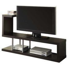 将图片加载到图库查看器,Modern Entertainment Center TV Stand in Cappuccino Finish