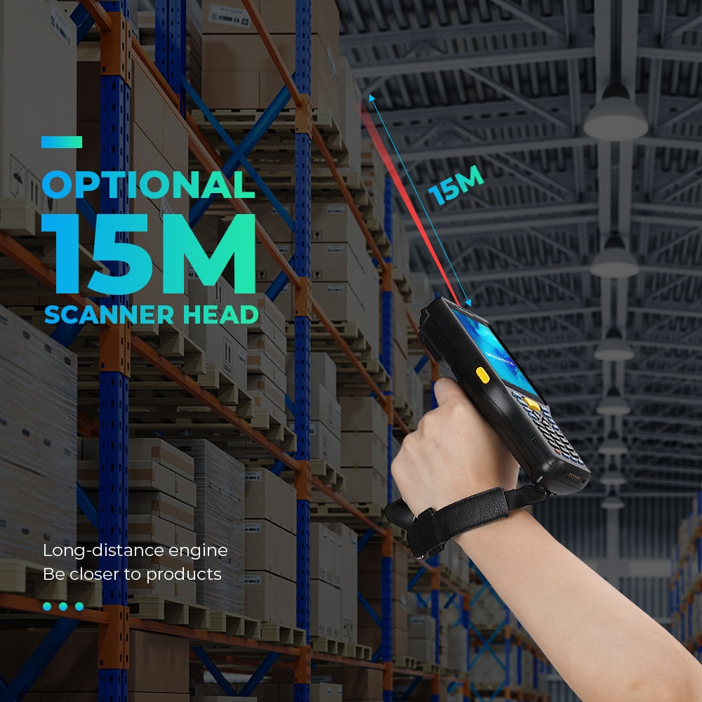 MUNBYN Rugged Warehouses Handheld PDA Android 9.0 Data Terminal For Inventory Management 2D Barcode Scanner WiFi Bluetooth