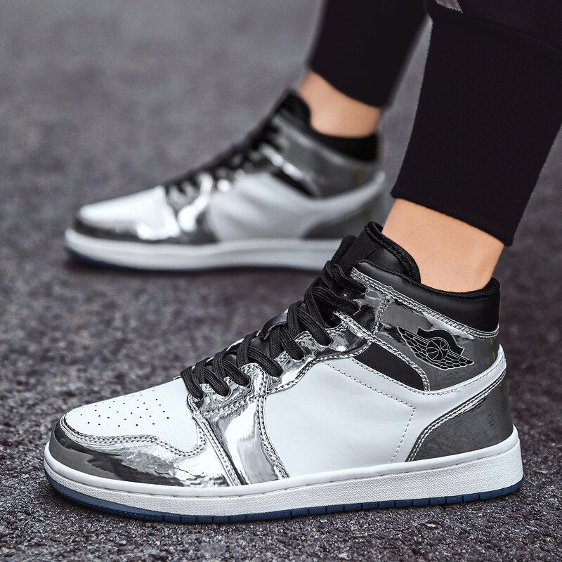 Man High-top Basketball Shoes Men's Air Cushion Light Basketball Sneakers Anti-skid Breathable Outdoor Sports Basketball Shoes