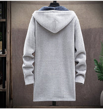 將圖片載入圖庫檢視器 Men Sweater Fleece Cardigan Winter Jacket Men's Slim Sweaters Winter Long Hooded Sweater Thick Warm Coat 2020 Mens Clothing