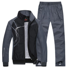 將圖片載入圖庫檢視器 Men's Sportswear New Spring Autumn 2 Piece Sets Sports Suit Jacket+Pant Sweatsuit Male Print Clothing Tracksuit Size L-5XL