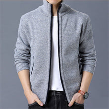 Charger l'image dans la galerie, Men's Fleece Cardigan Sweater Fall/Winter Thermal Jacket Zip Knit Sweater Trend Casual Jacket plus size M-4XL