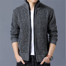 Charger l'image dans la galerie, Men's Fleece Cardigan Sweater Fall/Winter Thermal Jacket Zip Knit Sweater Trend Casual Jacket plus size M-4XL