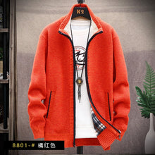 Load image into Gallery viewer, Men's Sweater Zipper Cardigan Autumn/Winter Fleece Catch Thick Warm Collar Jacket Artificial Fur Wool Coat