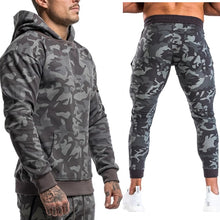 將圖片載入圖庫檢視器 Men's Sports Suits Male Set Jogging Clothing Ropa De Marca Chandal Casual Hoodie Set Camouflage Big Pocket Cotton Dresy Tracksuit