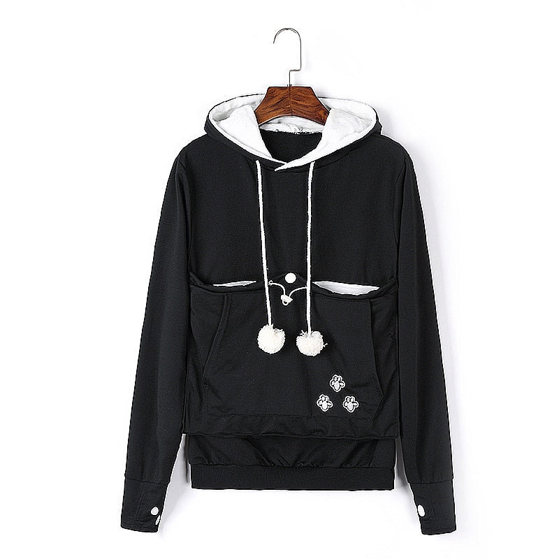 Mewgaroo Cat Lovers Hoodies Women Hooded Casual Pet Kangaroo Sweatshirt Women Pouch Hoodie Big Size Hoody Ladies Tops Sudaderas