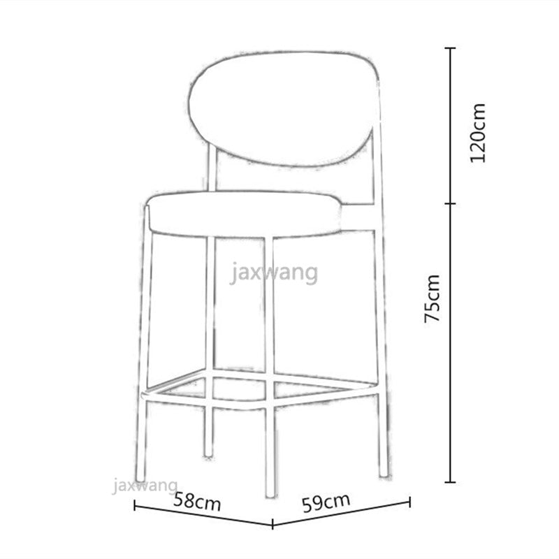 Modern Bar Stool Nordic Minimalist Home High Stool Bar Chair Seat Height Backrest Dining Chair Family Business Cafe Chairs