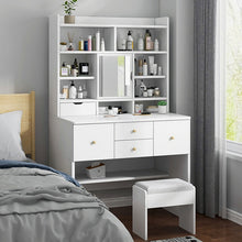 将图片加载到图库查看器,Modern Bedroom Furniture. Dresser Drawers. Bedside Storage Cabinets Night Stand. Makeup Dressing Table with Rotatable Mirror 90cm. Dressing Table Set