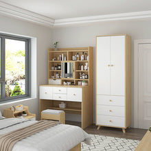 将图片加载到图库查看器,Modern Bedroom Furniture. Dresser Drawers. Bedside Storage Cabinets Night Stand. Makeup Dressing Table with Rotatable Mirror 90cm. Dressing Table Set