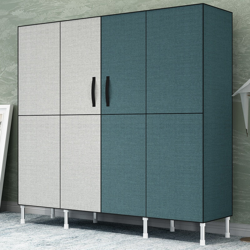 Modern Master Bedroom Wardrobe Steel Pipe Reinforcement Household Closet  Storage Cabinet  Closet Shelf Storage