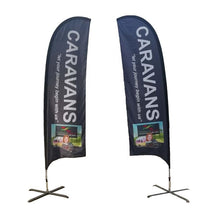 Load image into Gallery viewer, Morning flags and banners custom Logo beach feather flag with cross base graphic advertising celebration beach flag