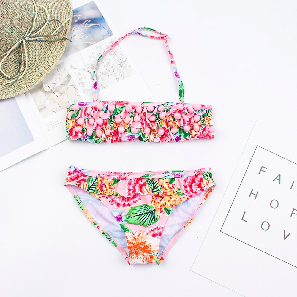Multi Style Kids Girls Bikini Set 2020 New Print Girls Kids Swimwear Swimsuit Summer Children Biquini Infantil Bathing Suit A369