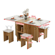 將圖片載入圖庫檢視器 Multifunctional Folding Table Modern Simple Dining Table Chair Set  Household Coffee Tables Living Room Dining Room Furniture