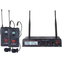 Load image into Gallery viewer, Nady U-2100 LT/O (BAND A/B) UHF Dual 100-Channel Wireless Lavalier Handheld Microphone System
