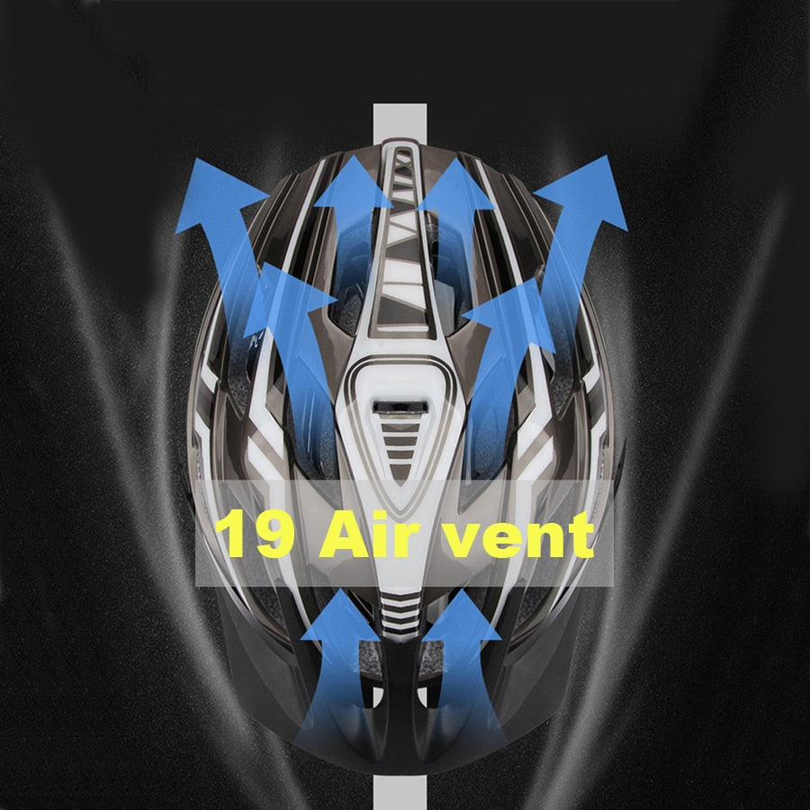 NEW Bicycle Helmet LED Light Rechargeable Intergrally-molded Cycling Helmet Mountain Road Bike Helmet Sport Safe Hat For Man