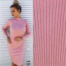將圖片載入圖庫檢視器 Neophil 2020 Long Sequined Shining Elegant Women Dresses Elastic Striped Slim Knitted Sheath Midi Dress D2912
