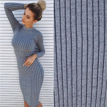將圖片載入圖庫檢視器 Neophil 2020 Long Sequined Shining Elegant Women Dresses Elastic Striped Slim Knitted Sheath Midi Dress D2912