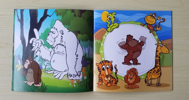 New 22 Pages Cute Animal Style Secret Garden Painting Drawing Kill Time Will Moving DIY Children's Puzzle Magic Coloring Book