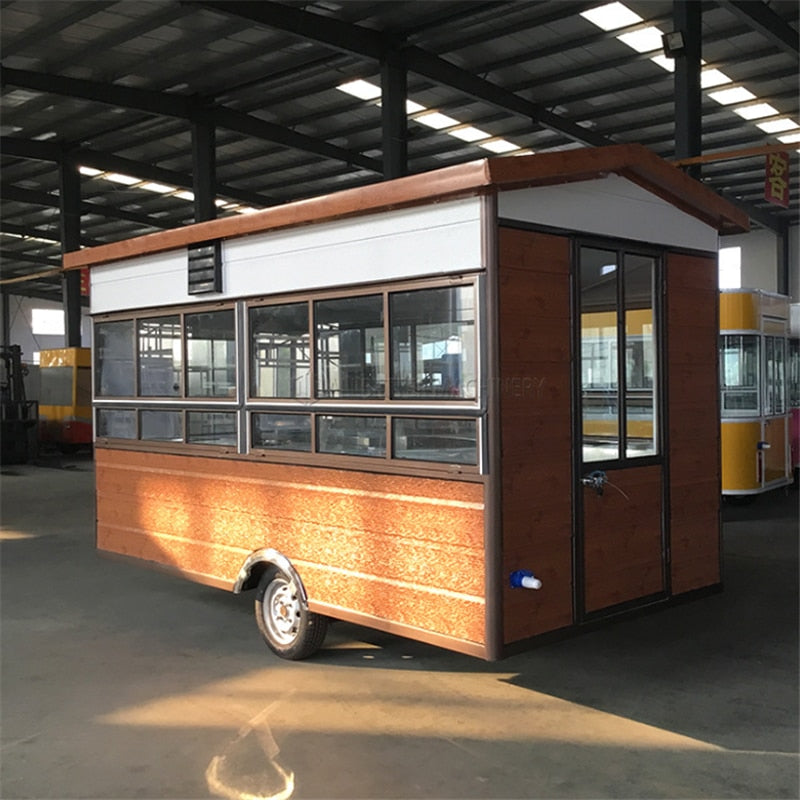 New Design Wooden Food Truck Waffle House Taco Pizza Kitchen Restaurant Food Cart Trailer