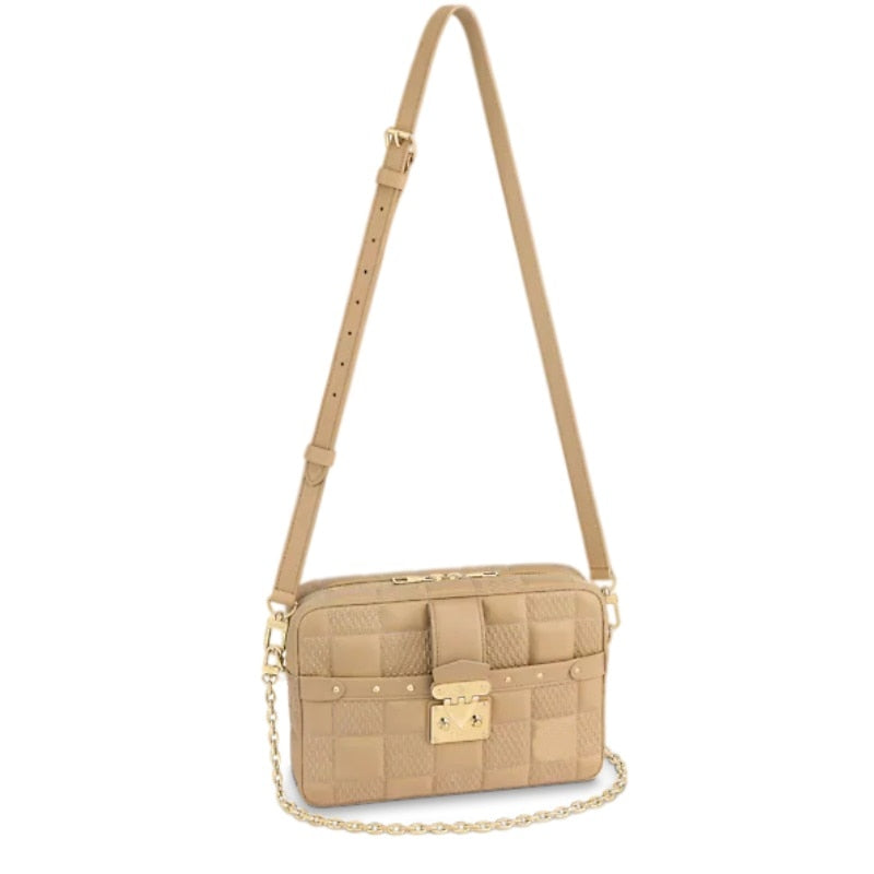 New Women's Genuine Leather Rivets Embroidery Removable Shoulder Chain Shoulder Crossbody Bags Ladies Camera Bag Handbag Purse