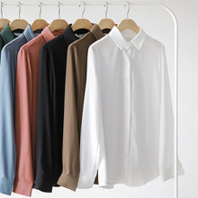 将图片加载到图库查看器,New Women's Shirt Classic Chiffon Blouse Female Plus Size Loose Long Sleeve Casual Shirts Lady Simple Style Tops Clothes Blusas