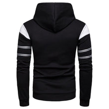 Load image into Gallery viewer, Men's Cardigan Hoodie Sweater long sleeved slim men's zipper hoodie jacket casual striped stitching jacket