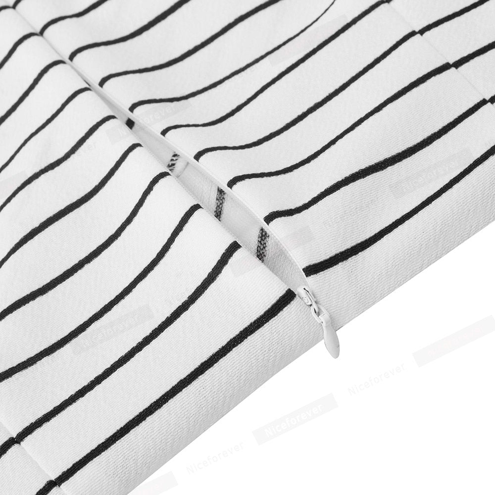 Nice forever Elegant V neck Striped Dress Office Business Party Bodycon Autumn Women Dress B548