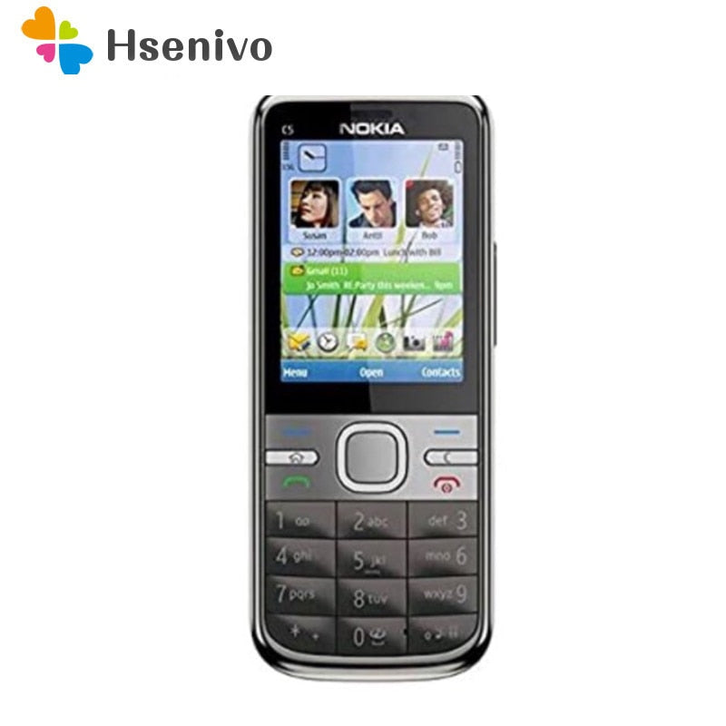 Nokia c5-00 Refurbished-Original Nokia Phone GSM Slide Phone English /Russian/Hebrew/Arabic Keyboard & One year warranty